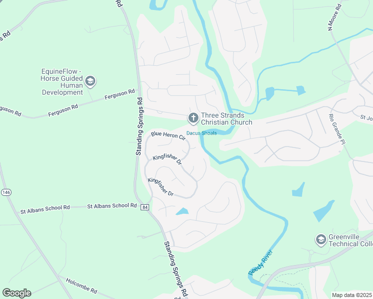 map of restaurants, bars, coffee shops, grocery stores, and more near 6 Blue Heron Circle in Simpsonville