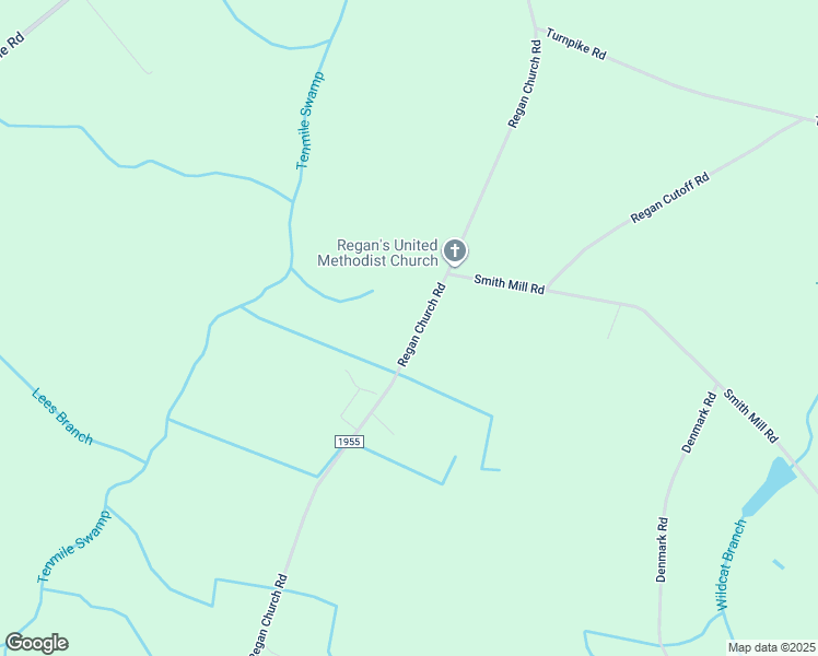map of restaurants, bars, coffee shops, grocery stores, and more near 5515 Regan Church Road in Lumberton