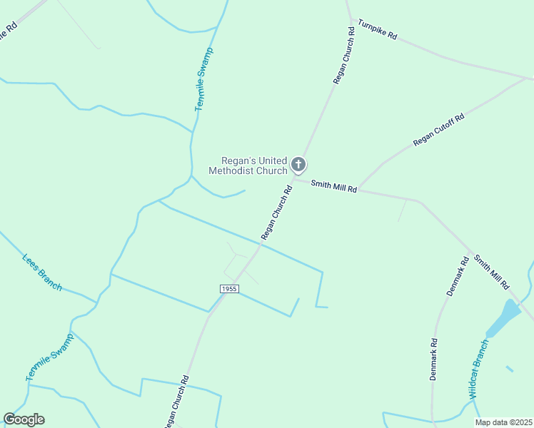 map of restaurants, bars, coffee shops, grocery stores, and more near 5515 Regan Church Road in Lumberton