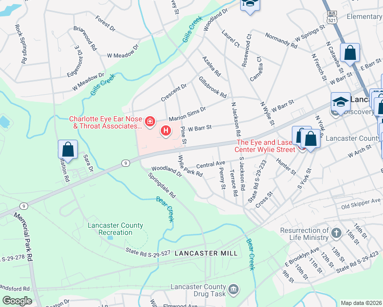 map of restaurants, bars, coffee shops, grocery stores, and more near 720 Central Avenue in Lancaster