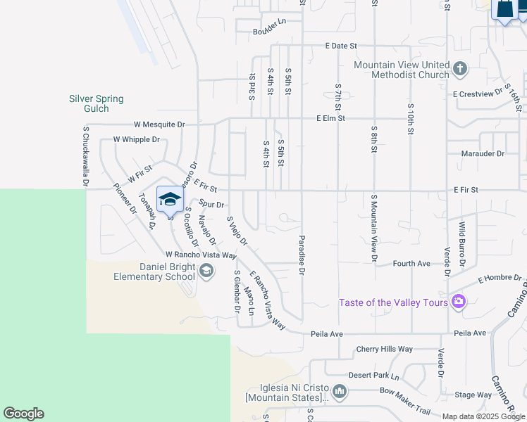 map of restaurants, bars, coffee shops, grocery stores, and more near 1274 South Settlers Circle in Cottonwood