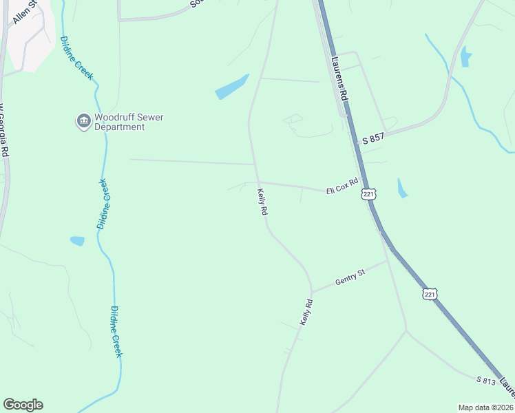 map of restaurants, bars, coffee shops, grocery stores, and more near 501 Kelly Road in Woodruff