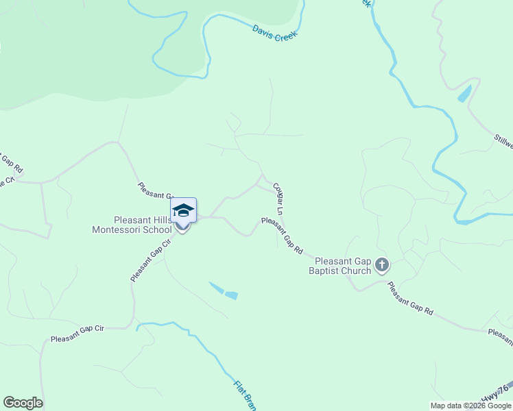 map of restaurants, bars, coffee shops, grocery stores, and more near 235 Cougar Lane in Ellijay