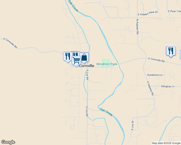map of restaurants, bars, coffee shops, grocery stores, and more near in Cornville