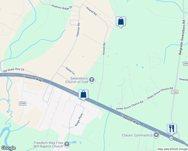map of restaurants, bars, coffee shops, grocery stores, and more near 120 Avery Road in Hubert