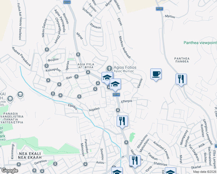 map of restaurants, bars, coffee shops, grocery stores, and more near 1st April Street in Limassol