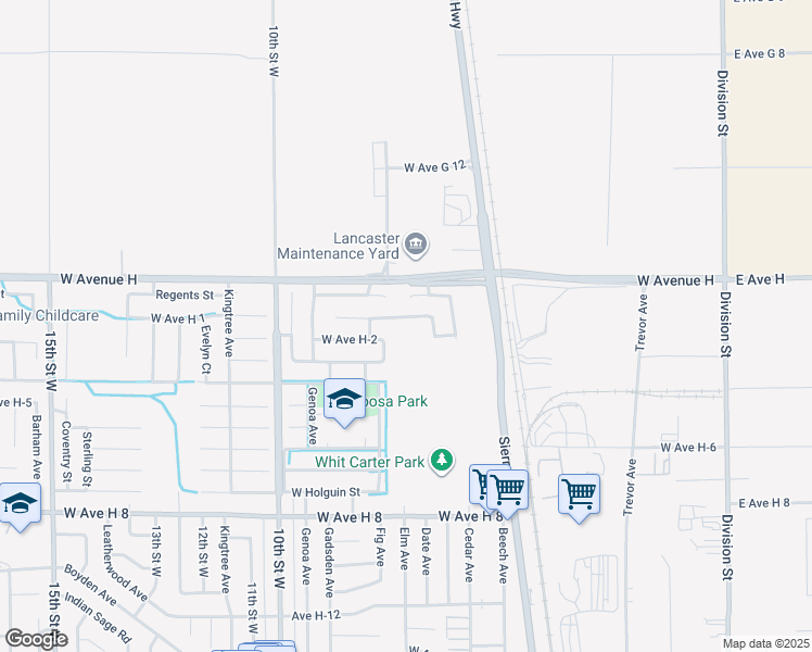 map of restaurants, bars, coffee shops, grocery stores, and more near 646 Twinberry Lane in Lancaster