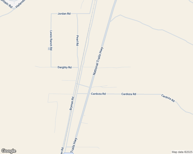 map of restaurants, bars, coffee shops, grocery stores, and more near 25625 National Trails Highway in Helendale