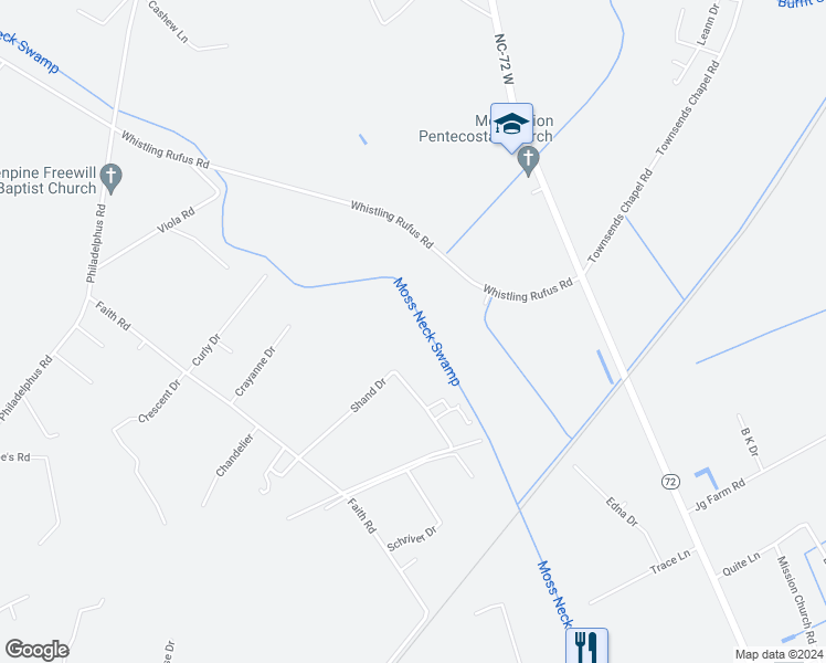 map of restaurants, bars, coffee shops, grocery stores, and more near 464 Shand Drive in Pembroke