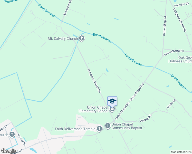 map of restaurants, bars, coffee shops, grocery stores, and more near 4042 Evergreen Church Road in Pembroke