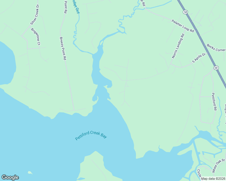 map of restaurants, bars, coffee shops, grocery stores, and more near 383 Norris Landing Road in Swansboro