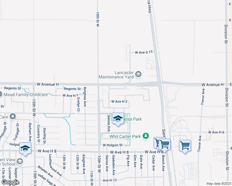 map of restaurants, bars, coffee shops, grocery stores, and more near 753 Twinberry Lane in Lancaster