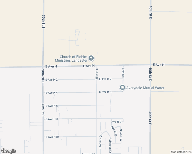 map of restaurants, bars, coffee shops, grocery stores, and more near 3357 East Avenue H10 in Lancaster