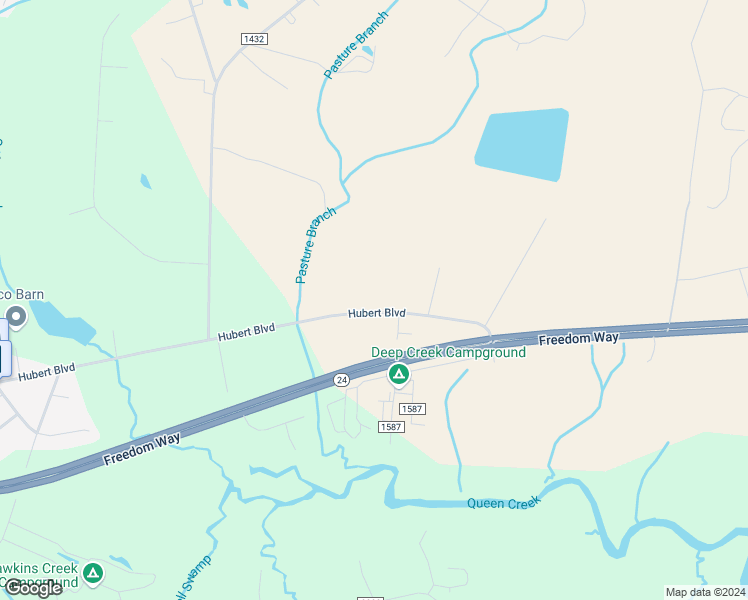 map of restaurants, bars, coffee shops, grocery stores, and more near 661 Hubert Boulevard in Hubert