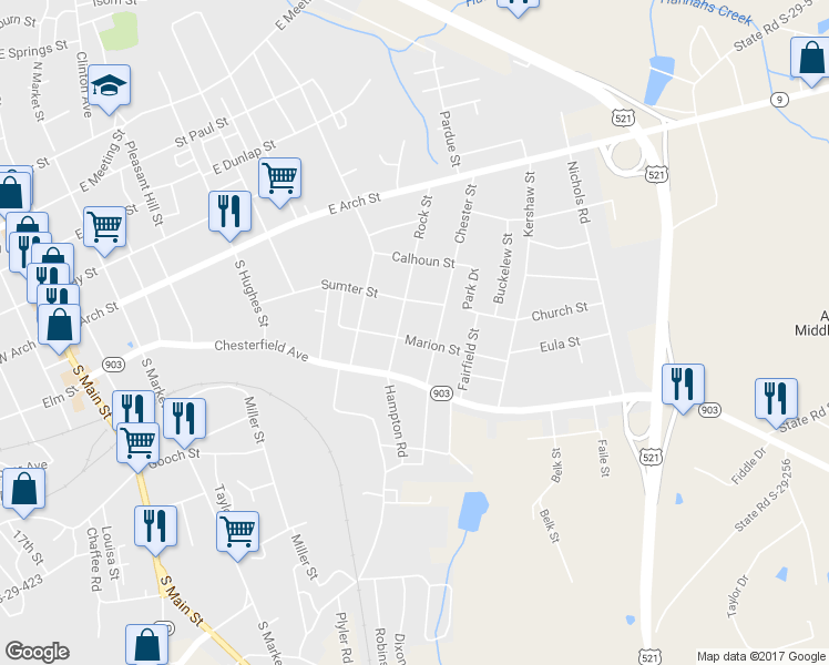 map of restaurants, bars, coffee shops, grocery stores, and more near 902 Marion St in Lancaster