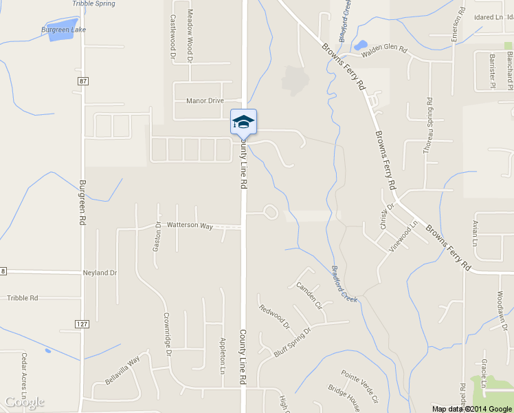 map of restaurants, bars, coffee shops, grocery stores, and more near 105 Grand Oaks Boulevard in Madison