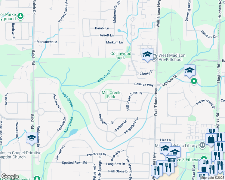 map of restaurants, bars, coffee shops, grocery stores, and more near 140 Teal Park Lane in Madison