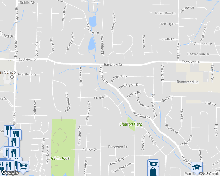 map of restaurants, bars, coffee shops, grocery stores, and more near 913 Highland Drive in Madison