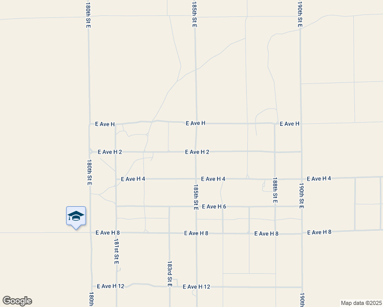 map of restaurants, bars, coffee shops, grocery stores, and more near 45849 185th Street East in Lancaster