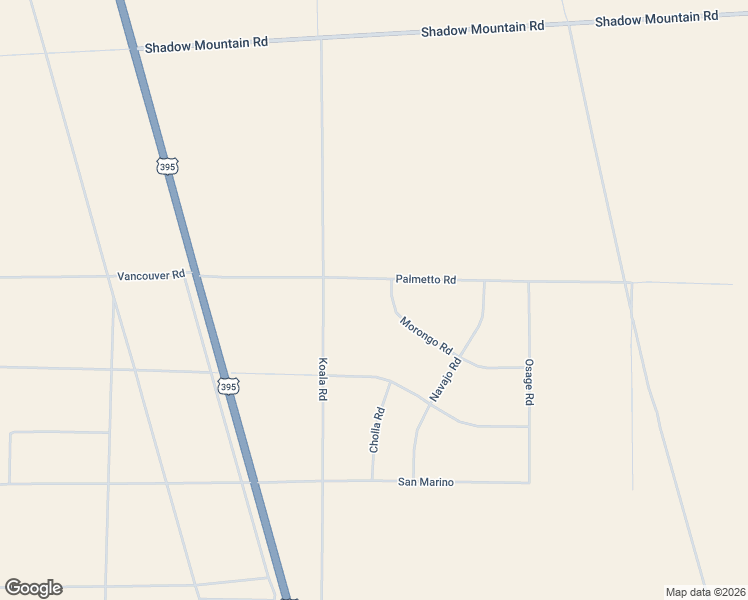 map of restaurants, bars, coffee shops, grocery stores, and more near Morongo Road in San Bernardino County