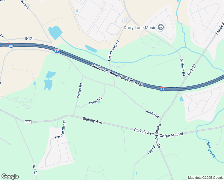 map of restaurants, bars, coffee shops, grocery stores, and more near 412 Griffin Road in Piedmont