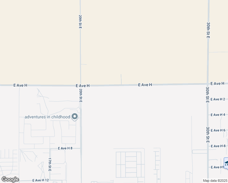 map of restaurants, bars, coffee shops, grocery stores, and more near East Avenue H in Lancaster
