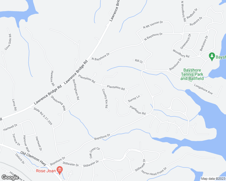 map of restaurants, bars, coffee shops, grocery stores, and more near 505 Plantation Road in Seneca