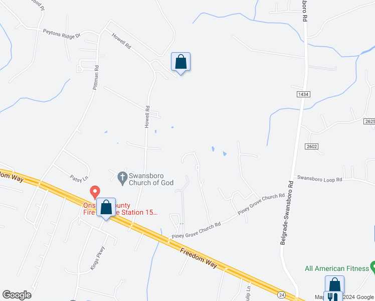 map of restaurants, bars, coffee shops, grocery stores, and more near 183 Wildcat Pond Road in Hubert