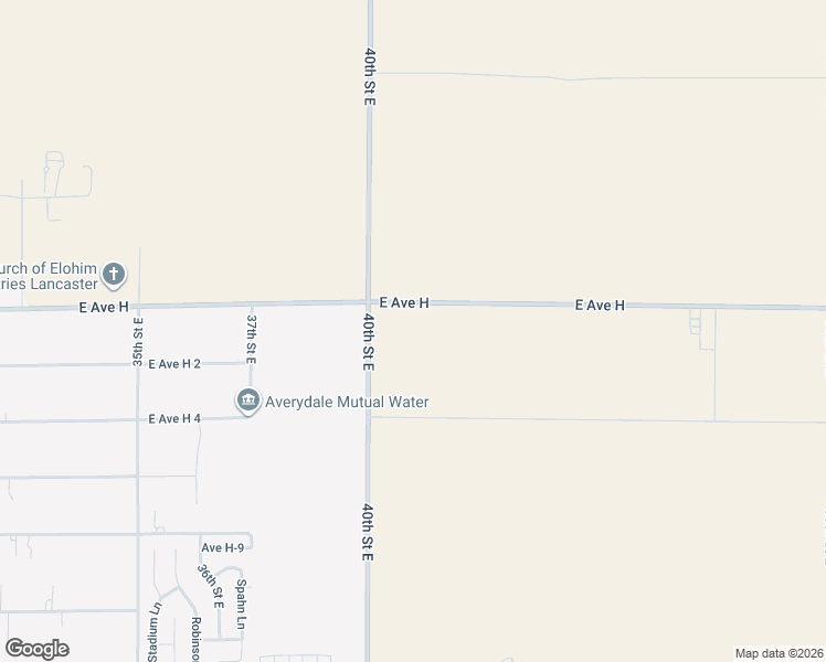 map of restaurants, bars, coffee shops, grocery stores, and more near 4100 East Avenue H in Lancaster