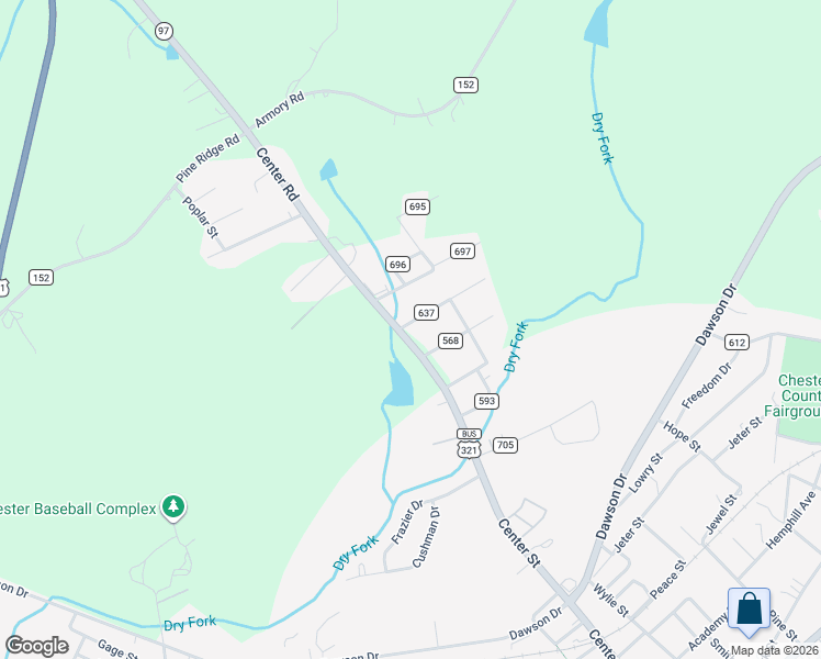 map of restaurants, bars, coffee shops, grocery stores, and more near 517 State Road 637 in Chester