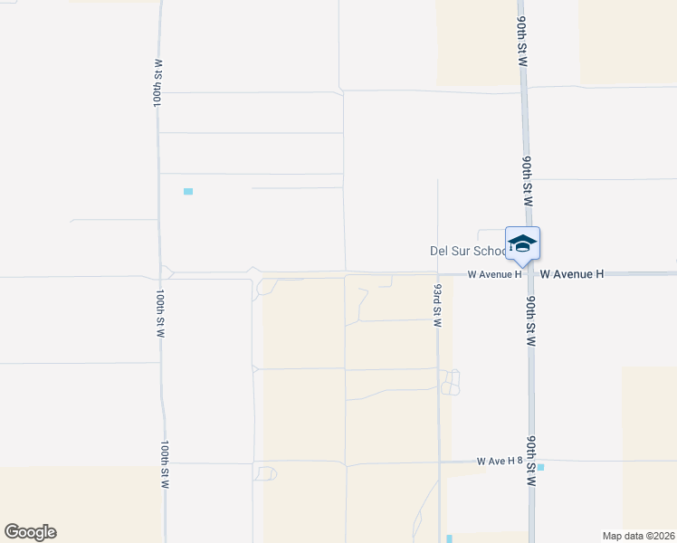 map of restaurants, bars, coffee shops, grocery stores, and more near 9505 West Avenue H in Lancaster