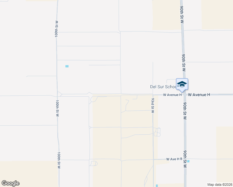 map of restaurants, bars, coffee shops, grocery stores, and more near 9505-9745 West Avenue H in Lancaster