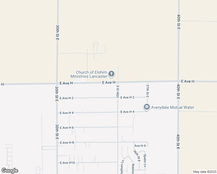 map of restaurants, bars, coffee shops, grocery stores, and more near 3322 East Avenue H in Lancaster