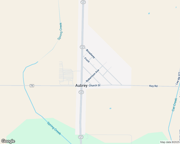map of restaurants, bars, coffee shops, grocery stores, and more near 111 Trailby Street in Aubrey