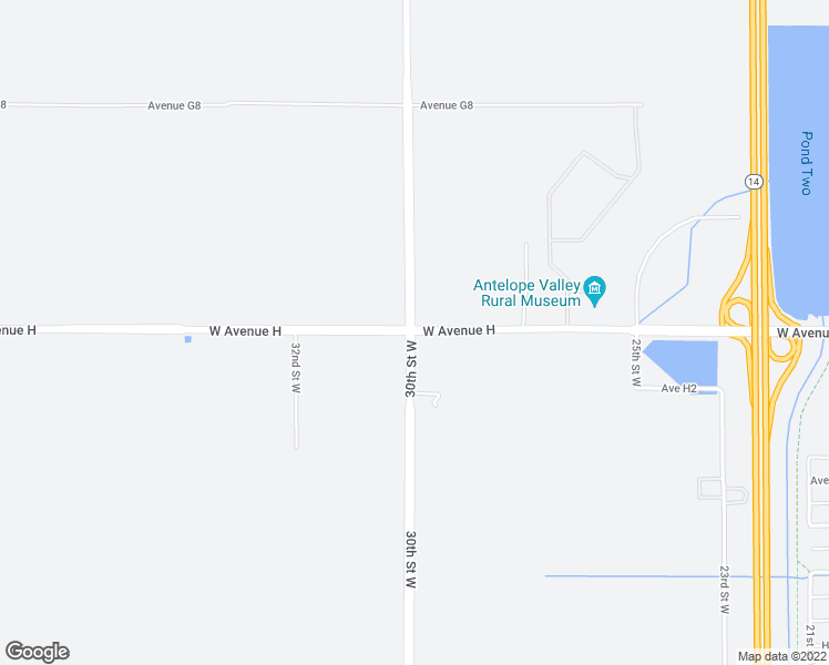 map of restaurants, bars, coffee shops, grocery stores, and more near 2998 West Avenue H in Lancaster