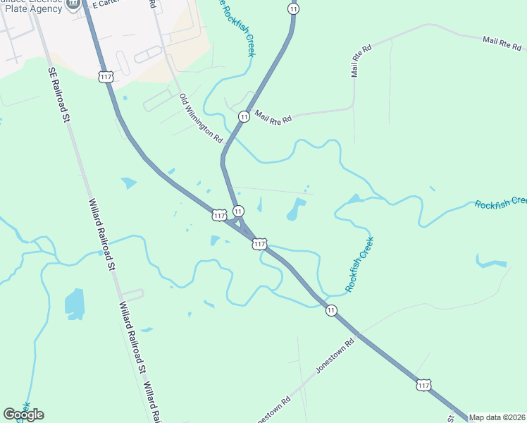 map of restaurants, bars, coffee shops, grocery stores, and more near Wastetreatment Plant Road in Wallace