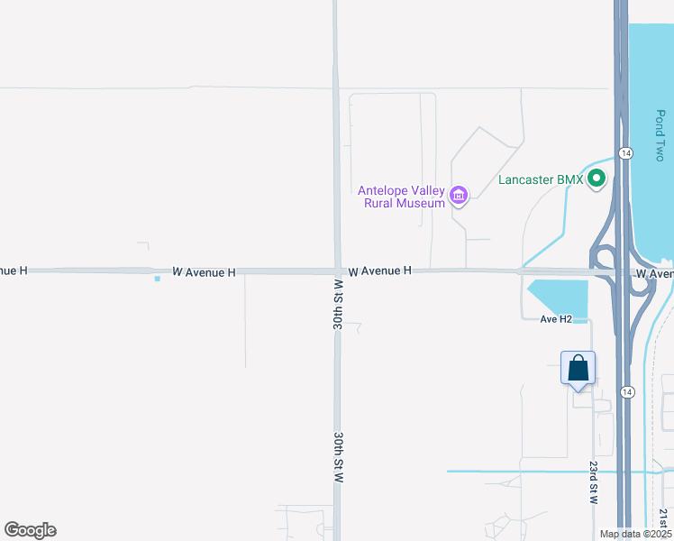 map of restaurants, bars, coffee shops, grocery stores, and more near 3001 West Avenue H in Lancaster