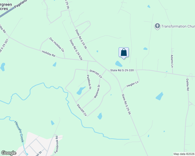 map of restaurants, bars, coffee shops, grocery stores, and more near 444 Wateree Street in Lancaster