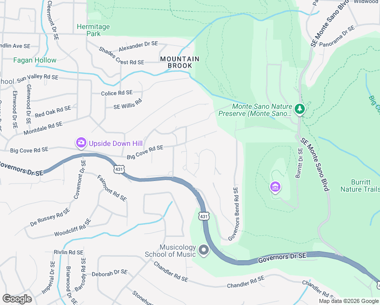 map of restaurants, bars, coffee shops, grocery stores, and more near 1903 Chippendale Drive Southeast in Huntsville