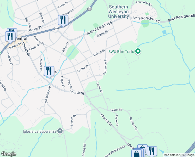 map of restaurants, bars, coffee shops, grocery stores, and more near 408 Patterson Street in Central