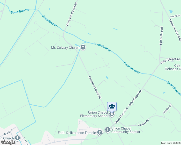 map of restaurants, bars, coffee shops, grocery stores, and more near 4042 Evergreen Church Road in Pembroke