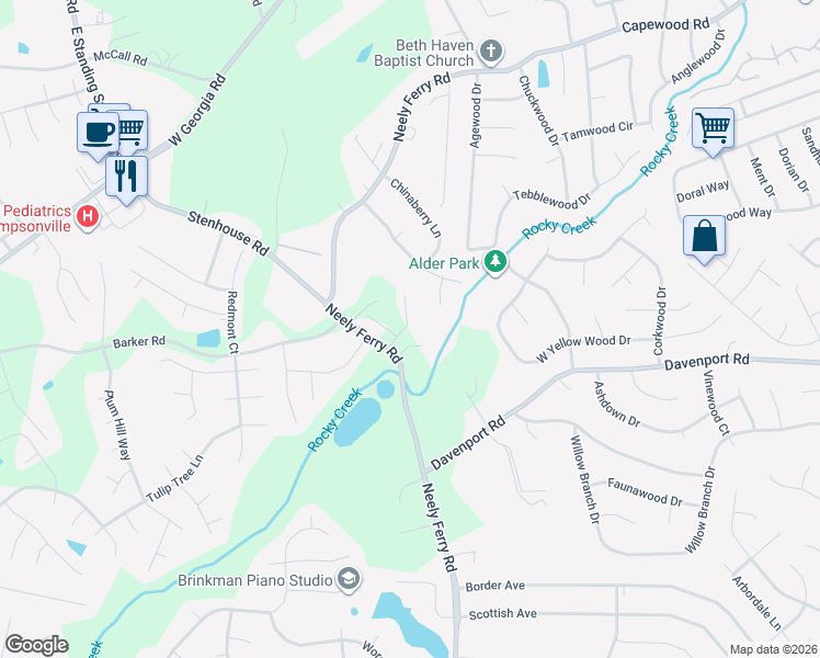 map of restaurants, bars, coffee shops, grocery stores, and more near 27315 Neely Ferry Road in Simpsonville