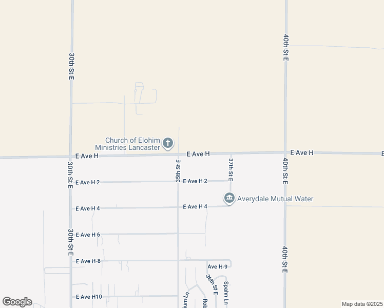 map of restaurants, bars, coffee shops, grocery stores, and more near 3537 East Avenue H in Lancaster