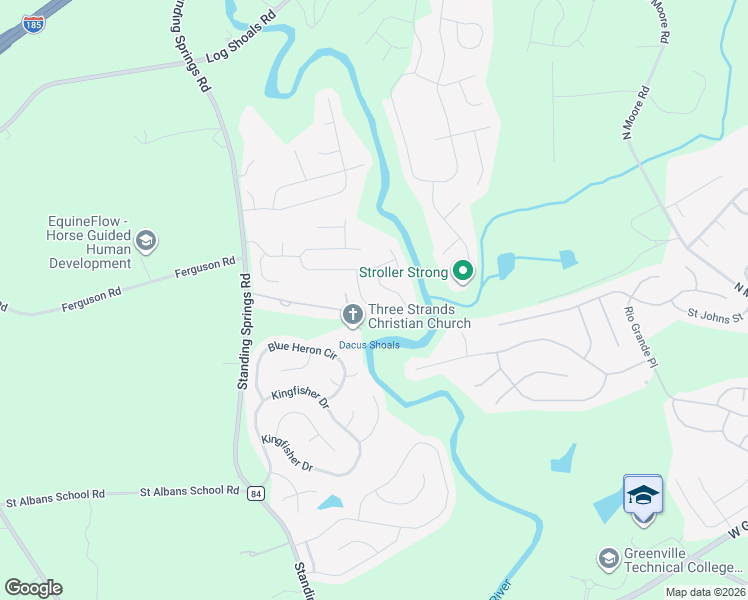map of restaurants, bars, coffee shops, grocery stores, and more near 45 Sweet Shade Way in Greenville