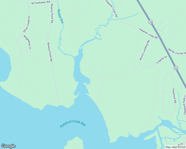 map of restaurants, bars, coffee shops, grocery stores, and more near 423 Norris Landing Road in Swansboro
