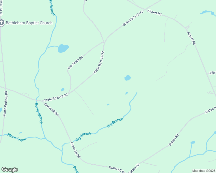 map of restaurants, bars, coffee shops, grocery stores, and more near 232 Sandy Run Lane in Pageland
