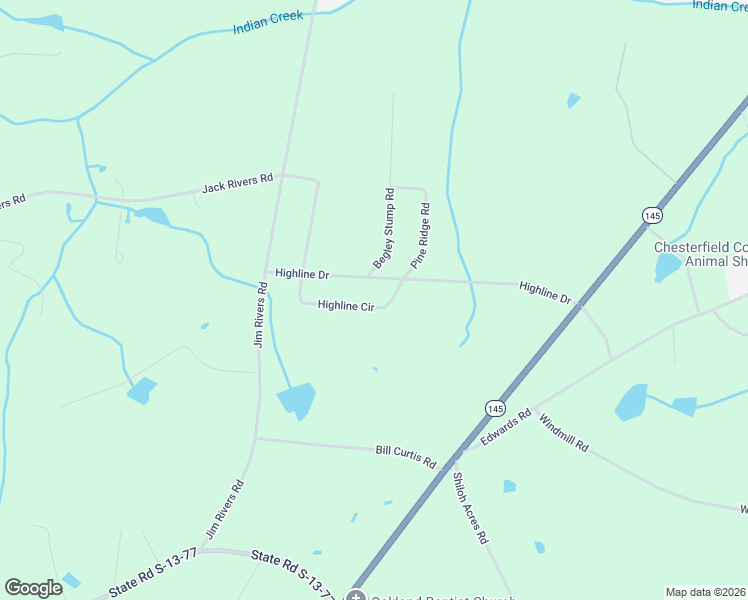 map of restaurants, bars, coffee shops, grocery stores, and more near 108 Highline Circle in Chesterfield