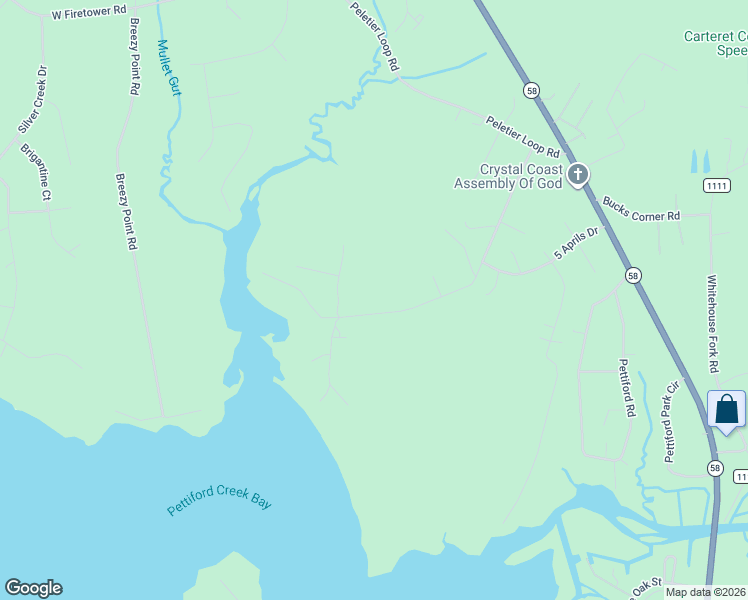map of restaurants, bars, coffee shops, grocery stores, and more near 339 Norris Landing Road in Peletier