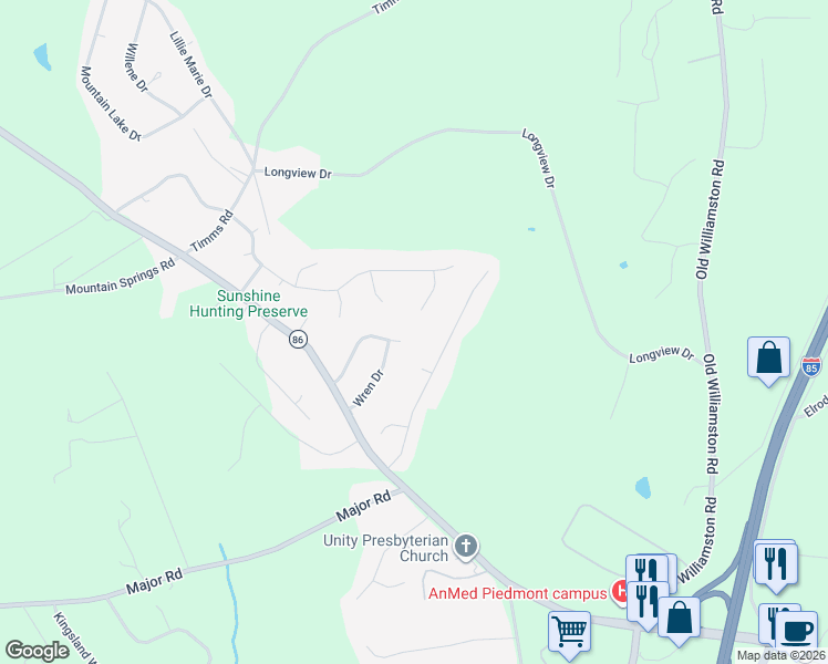 map of restaurants, bars, coffee shops, grocery stores, and more near 204 Southgate Circle in Piedmont
