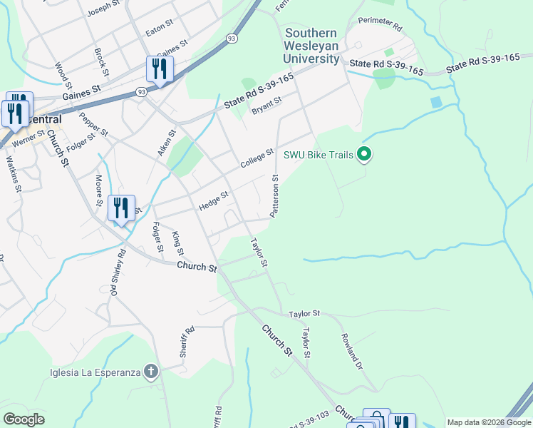 map of restaurants, bars, coffee shops, grocery stores, and more near 408 Patterson Street in Central